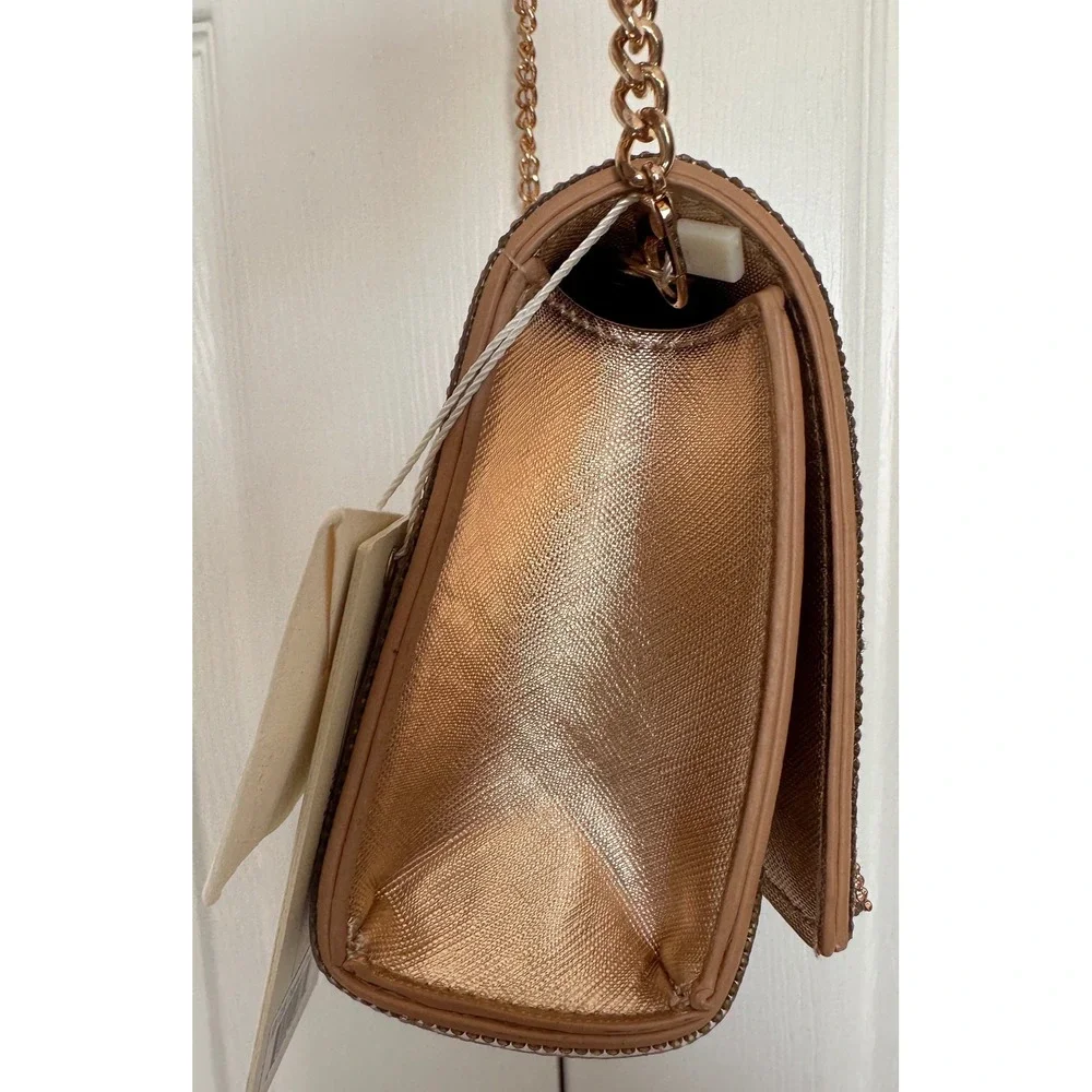 Starlet Hollywood Champagne Rhinestone Bow Crossbody Bag BGR-6189 Francesca NEW